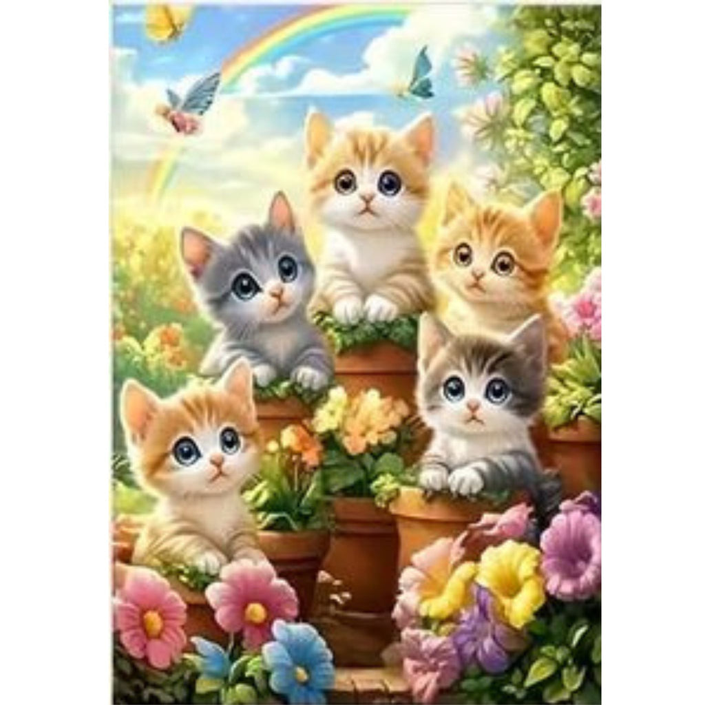 1-Peintures Kit Diamond Painting lot 3 chatons 30 par 40cm. Diamants ronds