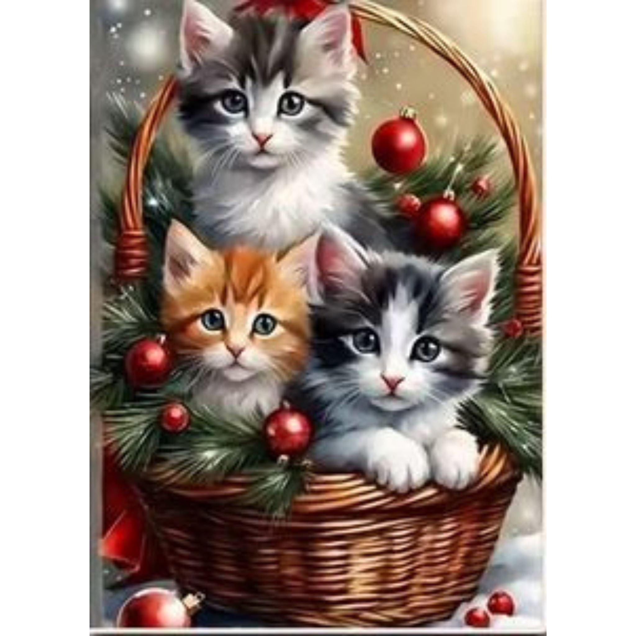 2- Kit Diamond Painting lot 3 chatons 30 par 40cm. Diamants ronds