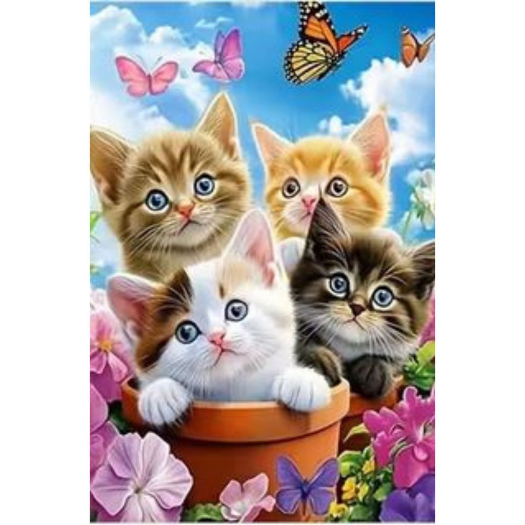 3- Kit Diamond Painting lot 3 chatons 30 par 40cm. Diamants ronds