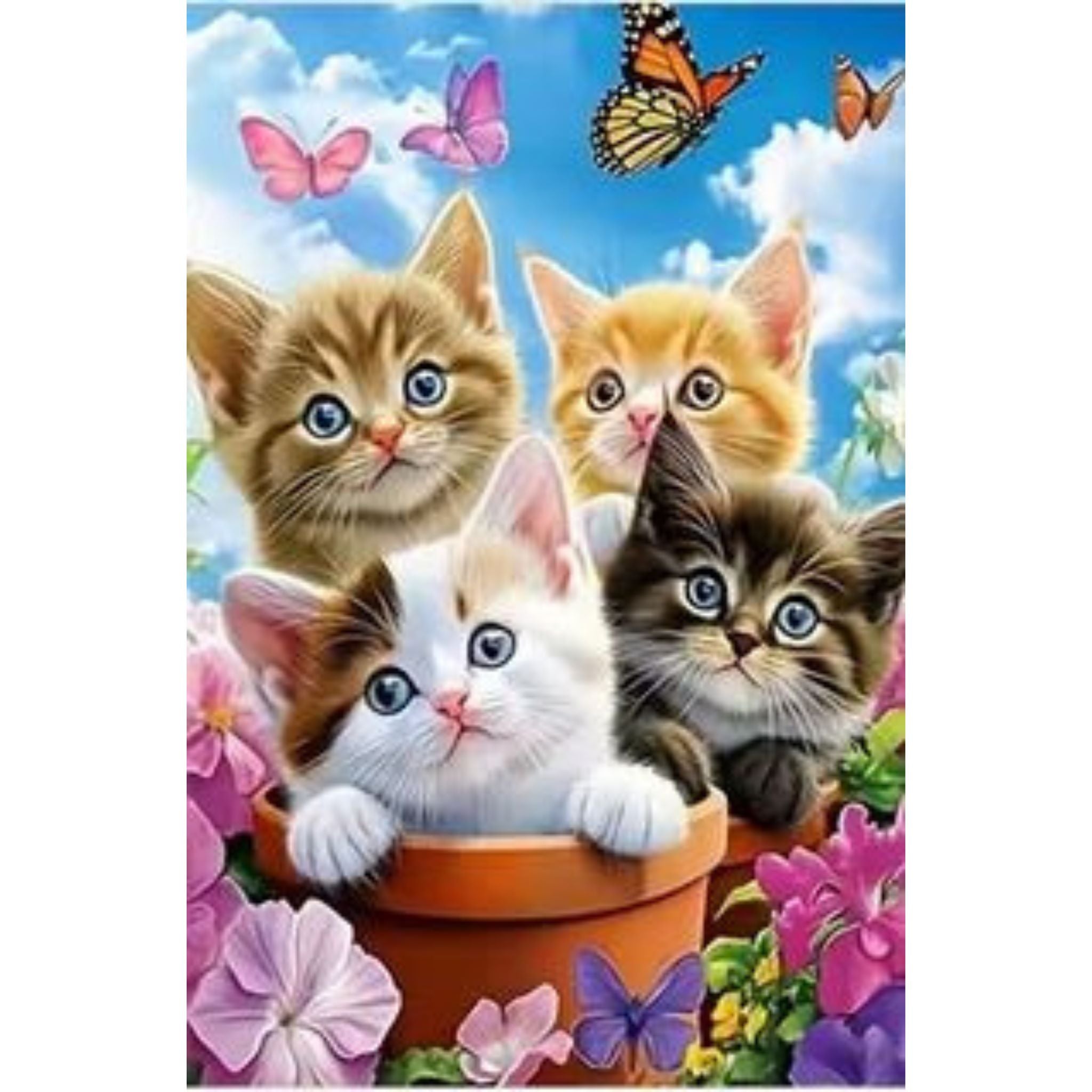 3- Kit Diamond Painting lot 3 chatons 30 par 40cm. Diamants ronds