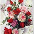 A15 - Peinture Diamant - Bouquet de Roses Multicolores Romantique 30x40 - Art & Trésorts