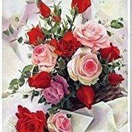 A15 - Peinture Diamant - Bouquet de Roses Multicolores Romantique 30x40 - Art & Trésorts