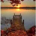 A17 - Peinture Diamant - Quai en Bois au Coucher de Soleil Doré 30x40 - Art & Trésorts