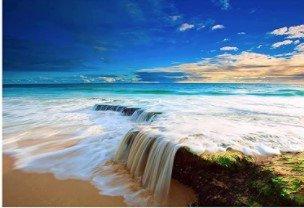 A23 - Peinture Diamant - Plage Paradisiaque et Cascade Tropicale 30x40 - Art & Trésorts