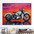 B15 - Peinture Diamant - Moto Vintage Turquoise