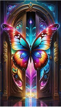 C111 - Peinture Diamant - Papillon et Porte Magiques 40x70 - Art & Trésorts