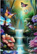 C46 - Peinture Diamant - Papillons et Cascade Enchantée 30x40 - Art & Trésorts