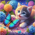 C73 - Peinture Diamant - Chaton et Papillon Magique - Art & Trésorts