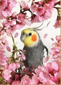 C76 - Peinture Diamant - Perruche et Fleurs de Cerisier 30x40 - Art & Trésorts