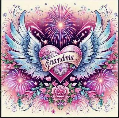 D132 - Peinture Diamant - Cœur Grandma Ailé 35x35 - Art & Trésorts