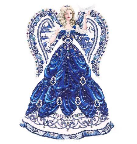D149 - Peinture Diamant - Ange Bleu Majestueux 30x40 - Art & Trésorts