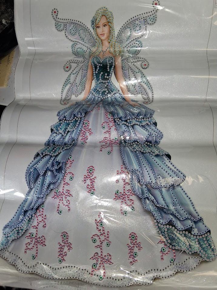 D151 - Peinture Diamant - Fée Bleue Élégante 30x50 - Art & Trésorts