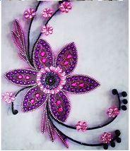 D155 - Peinture Diamant - Fleur Violette Élégante 30x40 - Art & Trésorts