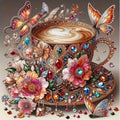 D2 - Peinture Diamant - Tasse de Café Précieuse - Art & Trésorts