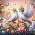 D5 - Peinture Diamant - Colombes Blanches Romantiques - Art & Trésorts