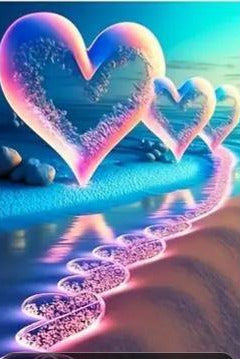 D79 - Peinture Diamant - Cœurs de Cristal Arc-en-Ciel 30x40 - Art & Trésorts