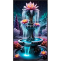 Diamond Painting Fontaine Lumineuse Fleurs Lotus 30x50cm - Art & Trésorts