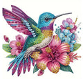 E57 - Peinture Diamant - Colibri Arc-en-Ciel et Fleurso - Art & Trésorts