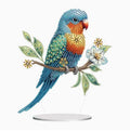 E66 - Peinture Diamant 2D Plat - Perroquet Bleu sur Pied - Art & Trésorts