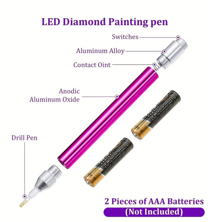 Stylo LED Diamond Painting | 4 Couleurs - Art & Trésorts