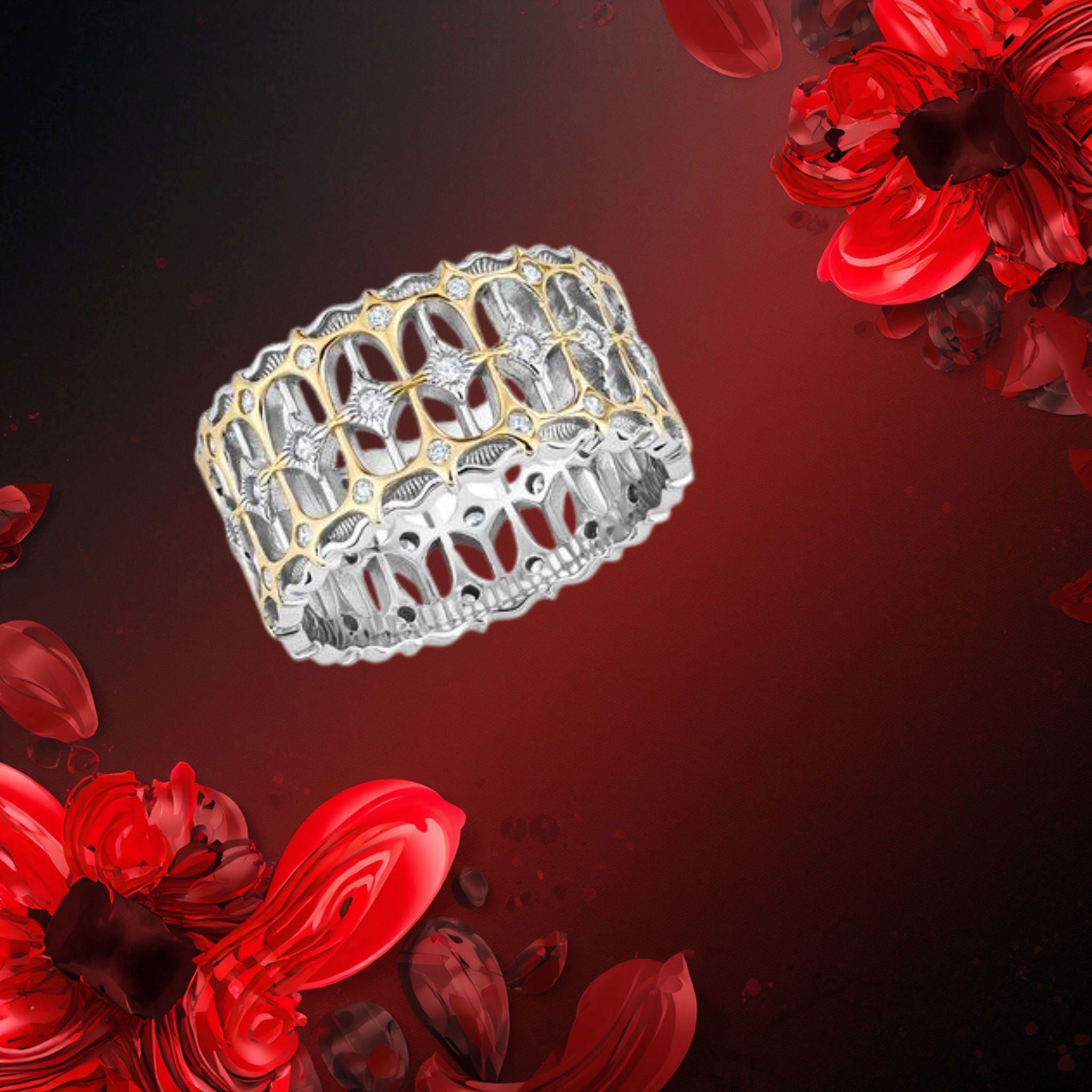 La bague Francine de Tocara est un chef-d'œuvre de dentelle - Argent Sterling DiAmi Or 14K T.10