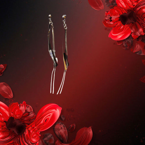 Boucles d'oreilles Tocara Dominique - Acier & Cuir Noir - Art & Trésorts