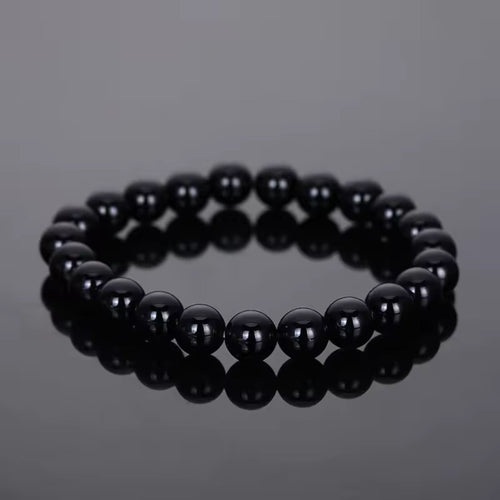 Bracelet Perles Synthétiques Améthyste Noir | Art & Trésorts - Art & Trésorts