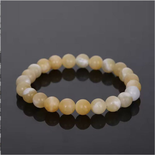 Bracelet Perles Synthétiques Jade Jaune Nacré | Art & Trésorts - Art & Trésorts