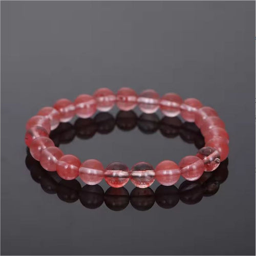 Bracelet Perles Synthétiques Jade Rouge | Art & Trésorts - Art & Trésorts