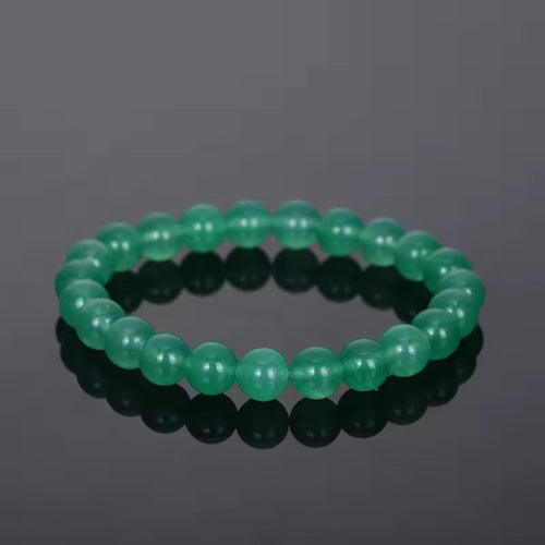 Bracelet Perles Synthétiques Jade Vert Émeraude | Art & Trésorts - Art & Trésorts