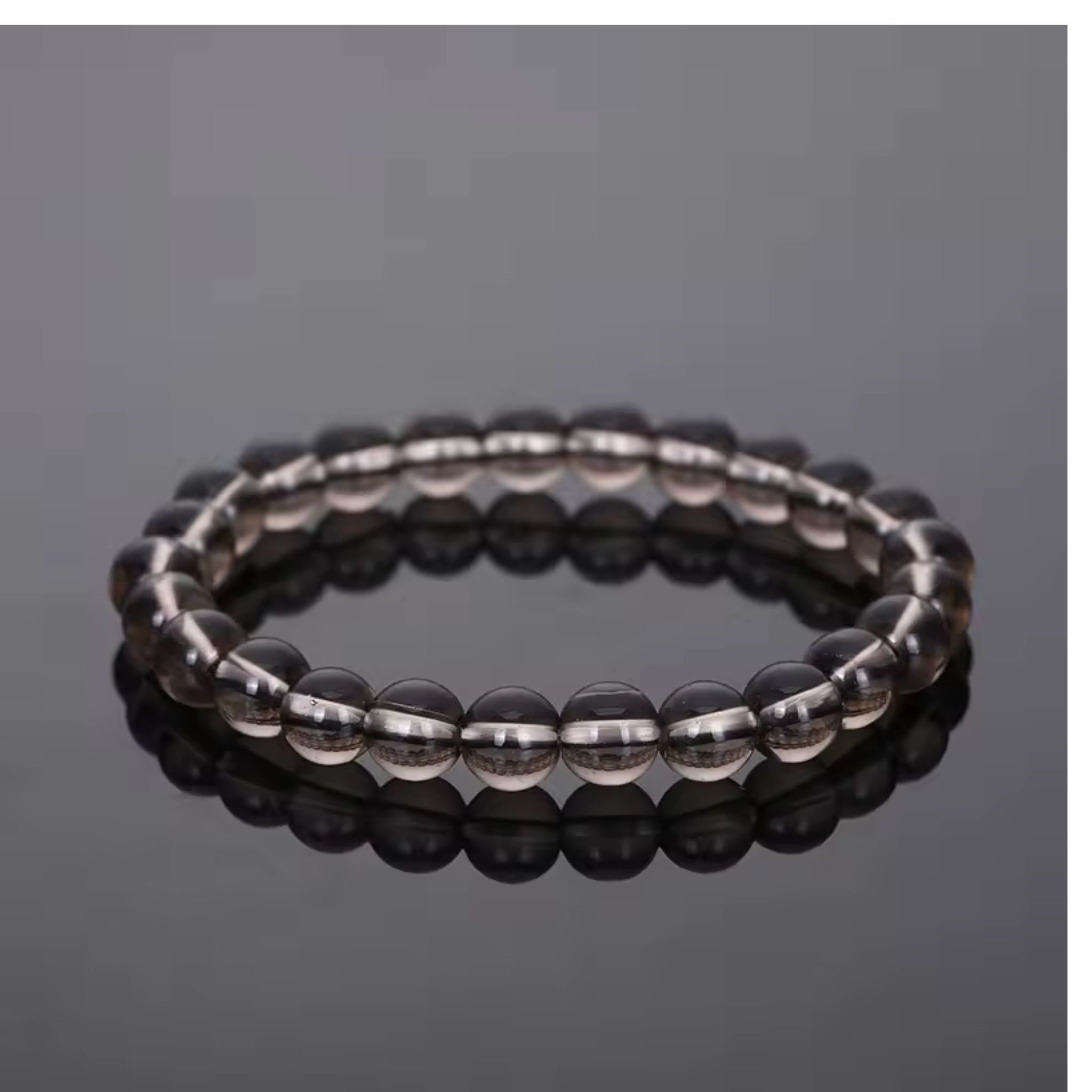 Bracelet Perles Synthétiques Verre Gris | Art & Trésorts - Art & Trésorts