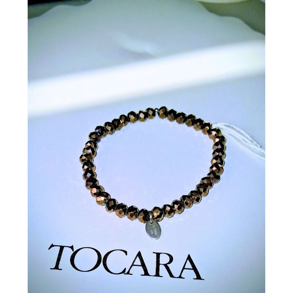 Bracelet Tocara - Cristal  Bronze Métallique Élastique - Art & Trésorts