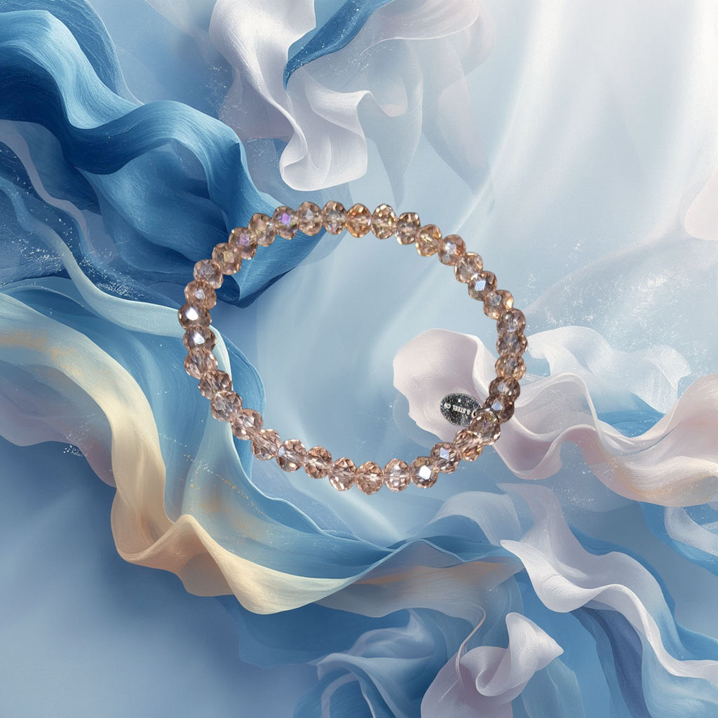 Bracelet Tocara - Cristal Rose Champagne Élastique - Art & Trésorts