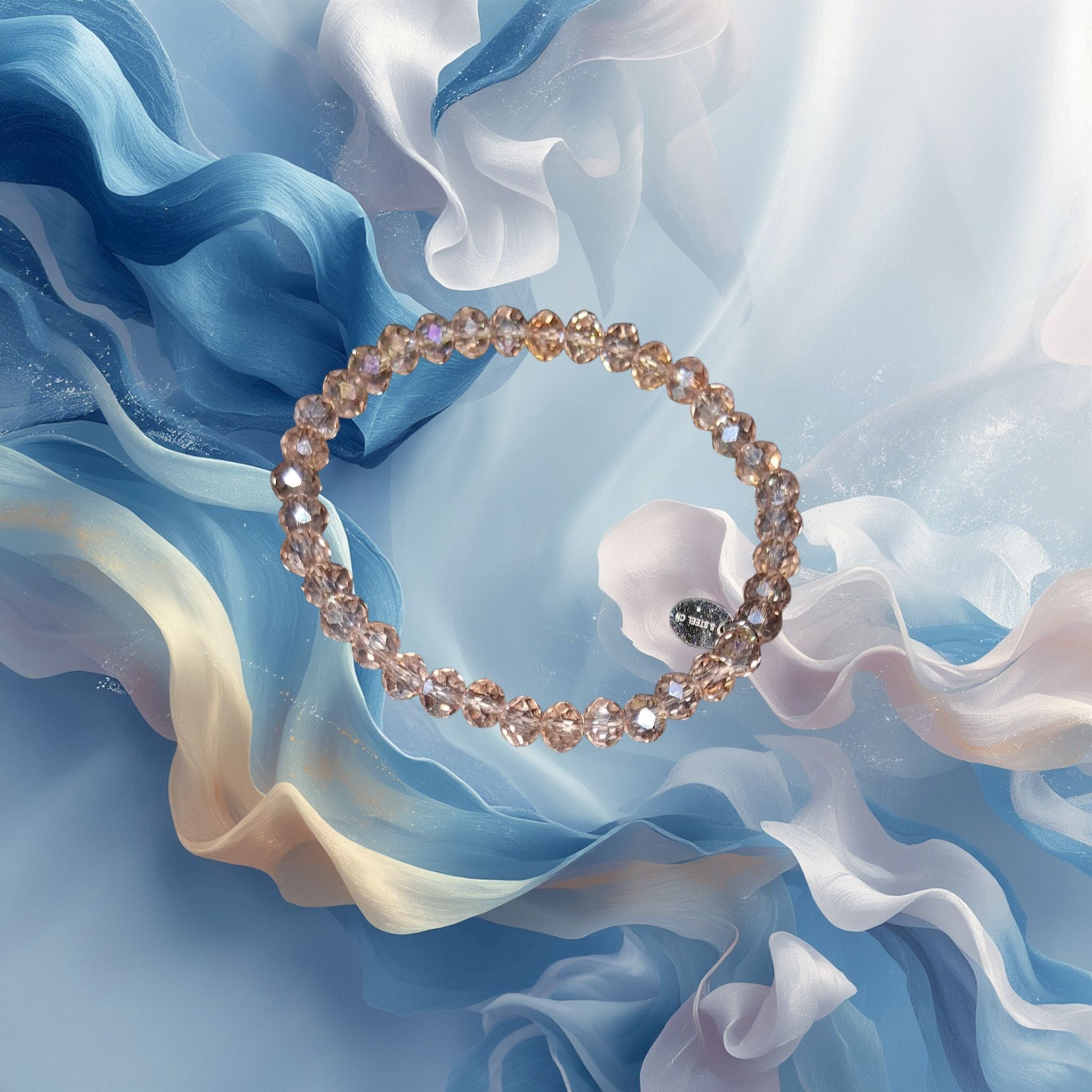 Bracelet Tocara - Cristal Rose Champagne Élastique - Art & Trésorts