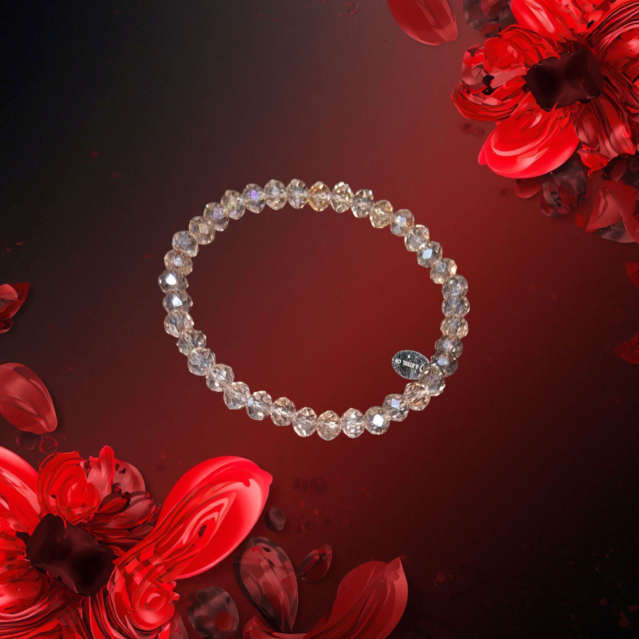Bracelet Tocara - Cristal Rose Champagne Élastique - Art & Trésorts