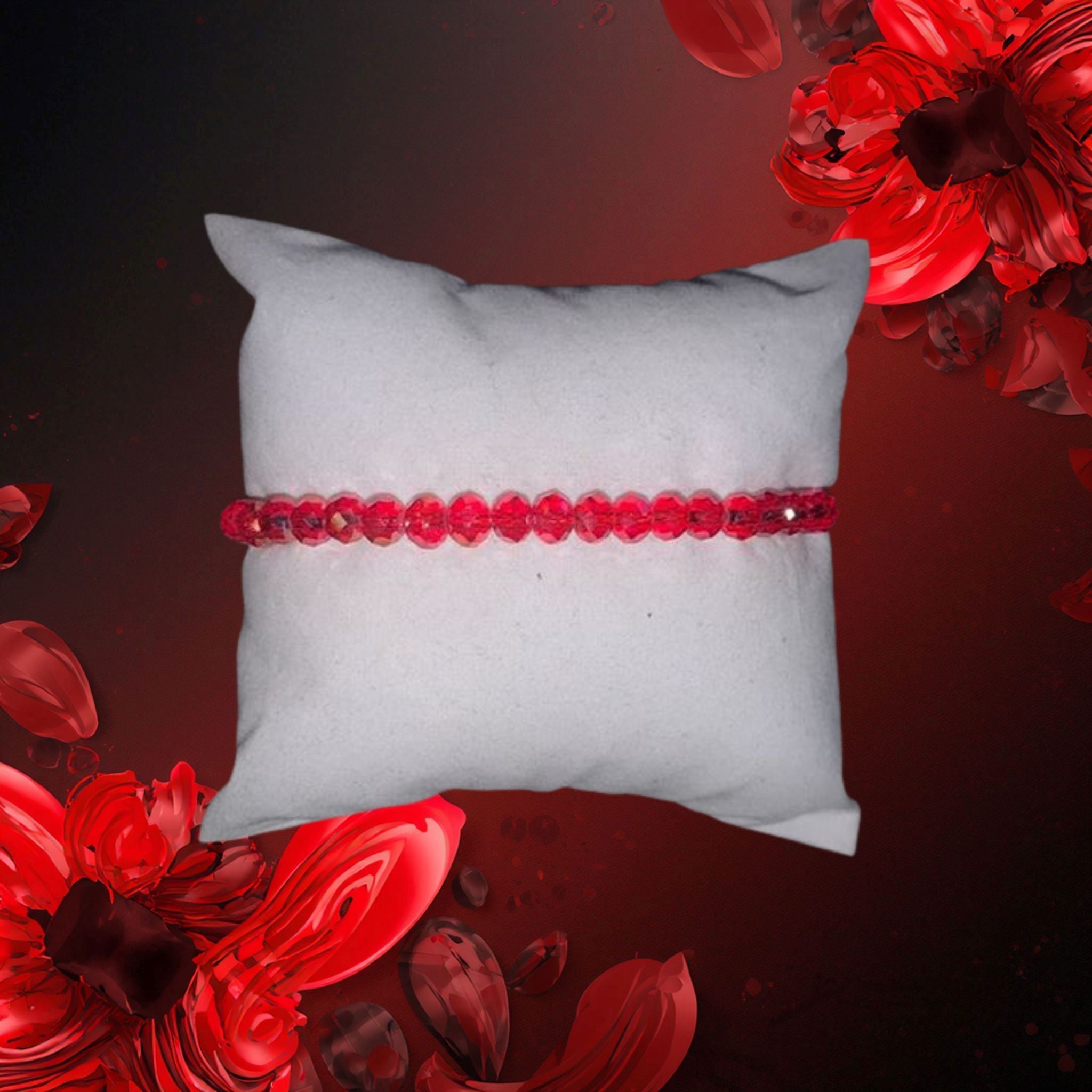 Bracelet Tocara Valentina - Cristal Rouge Élastique 7 po - Art & Trésorts