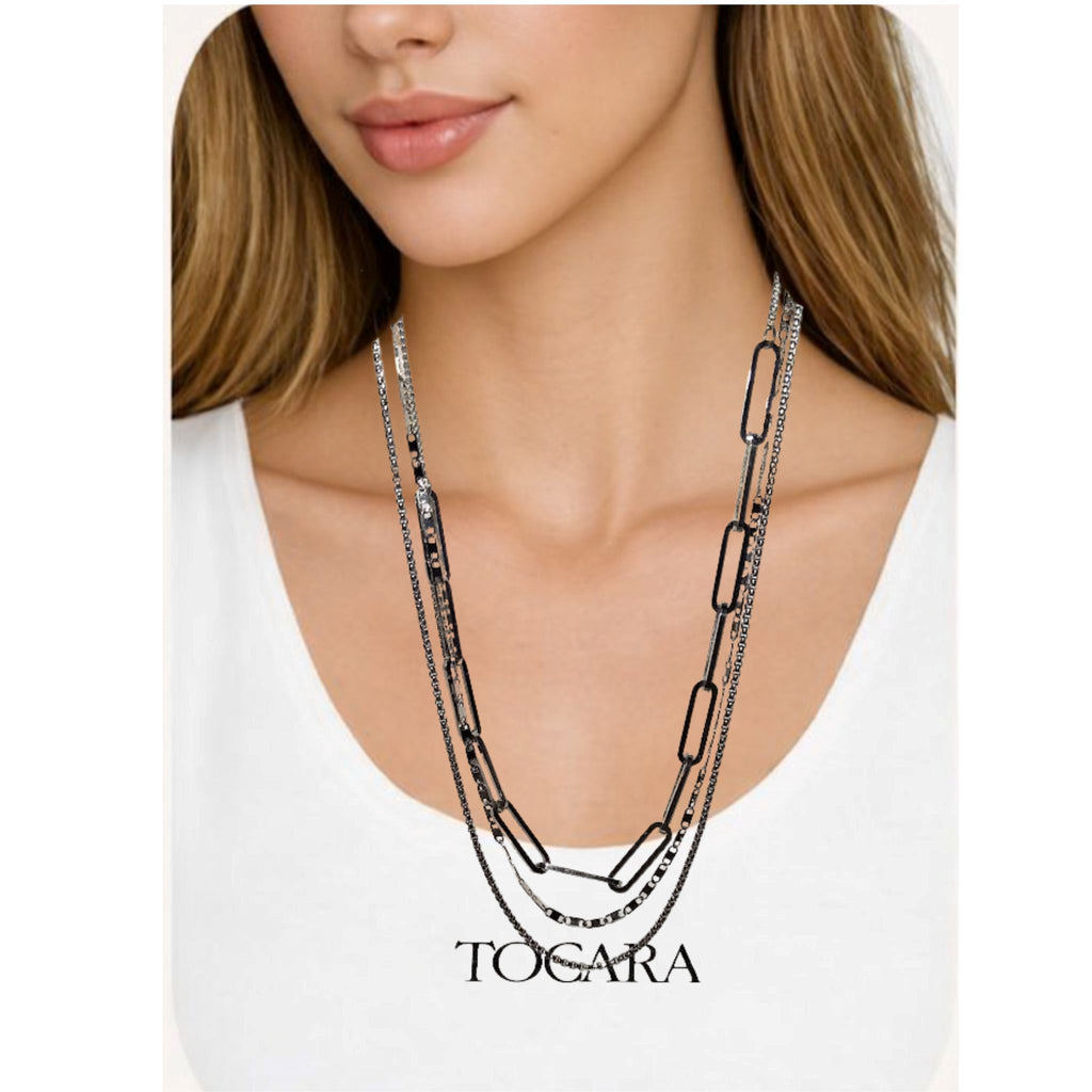 Collier Cloé Ensemble 3 Chaînes Acier Inoxydable | Tocara - Art & Trésorts
