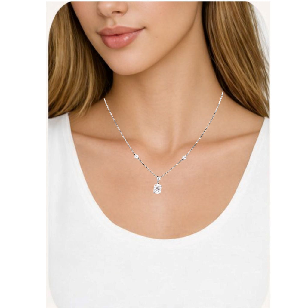 Collier Imani Pendentif Halo Rectangulaire DiAmi | Tocara - Art & Trésorts