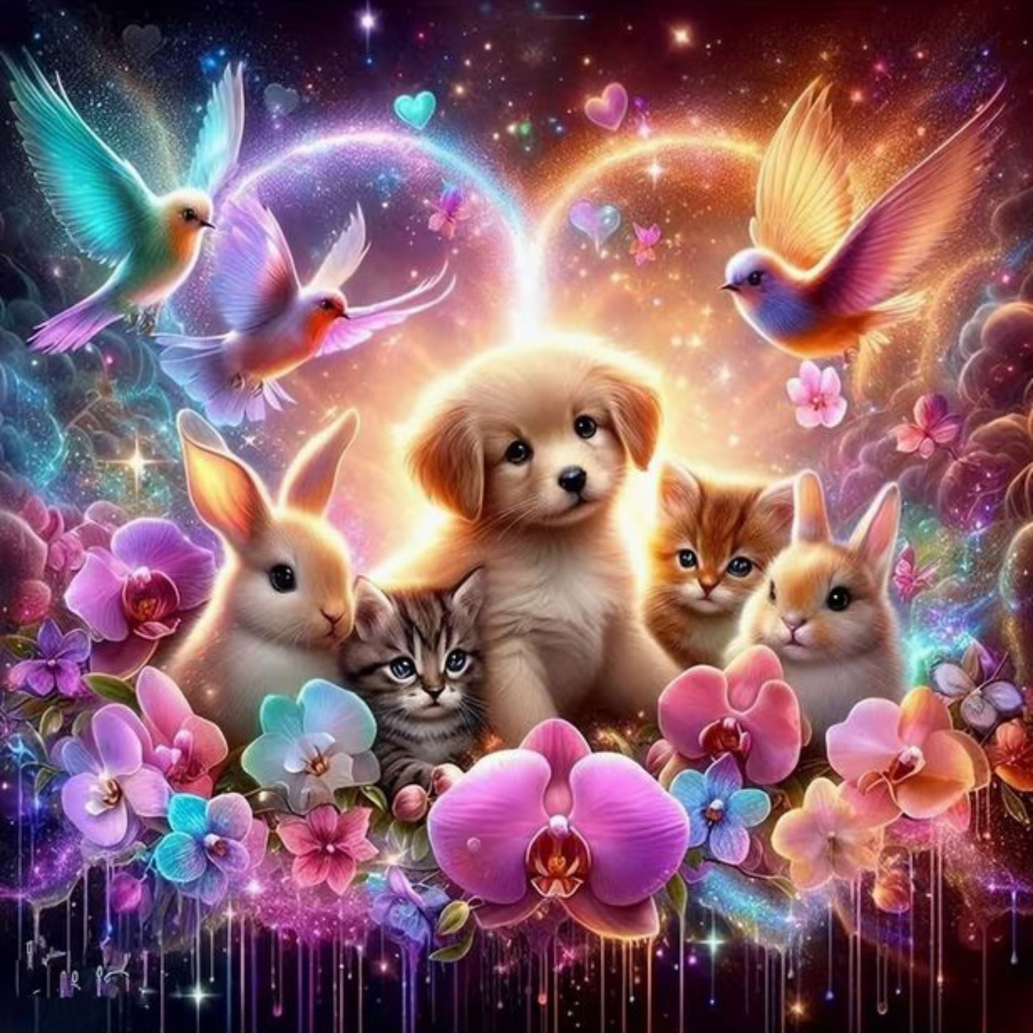 Diamond Painting Animaux Célestes 40x40 - Art & Trésorts