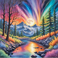 Diamond Painting Aurore Boréale Paysage 30x30 - Art & Trésorts