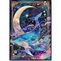 Kit diamond painting baleine cosmique et lune 30 par40cm. Diamants ronds