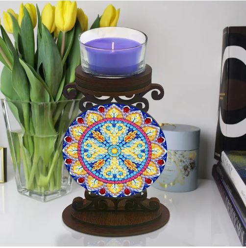 Chandelier mandala multicolore 10 par 15 - Diamond painting 