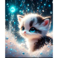 Diamond Painting Chaton Magique Yeux Turquoise 20x20 - Art & Trésorts