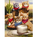 Kit diamond painting chatons cowboys désert 20 par 30cm. Diamants ronds