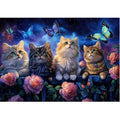 Kit diamond painting chatons et papillons magiques 30 par 40cm. Diamants ronds