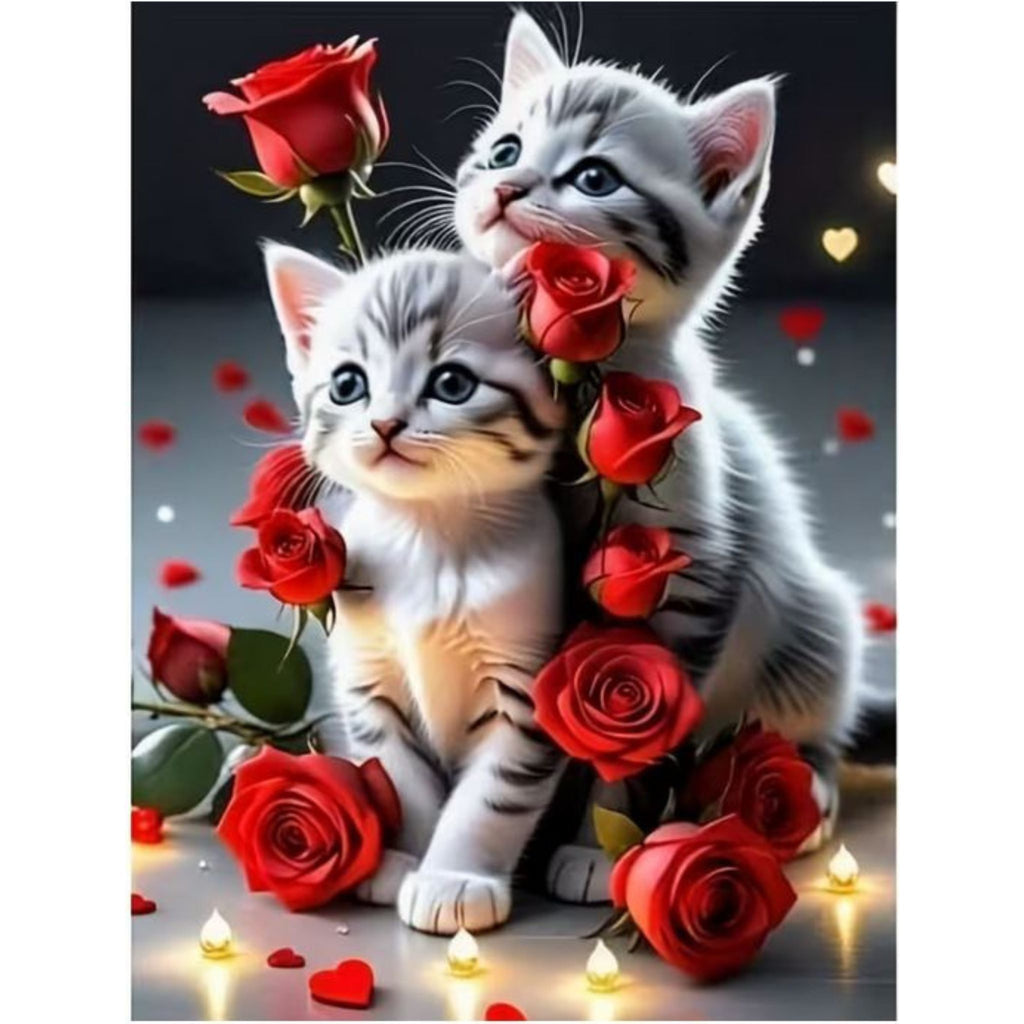 Diamond Painting Chatons Roses 30x40 - Art & Trésorts