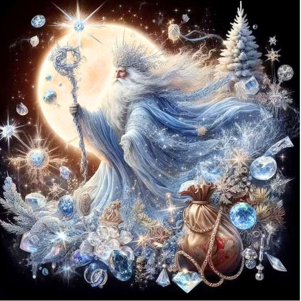 Diamond Painting Déesse Hiver Cosmique 50x50 | Diamants Ronds - Art & Trésorts