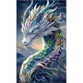 Diamond Painting Dragon Argenté 40x70 - Art & Trésorts