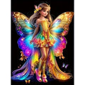 Kit complet diamond painting fée arc-en-ciel 30 par 40cm. Diamants ronds