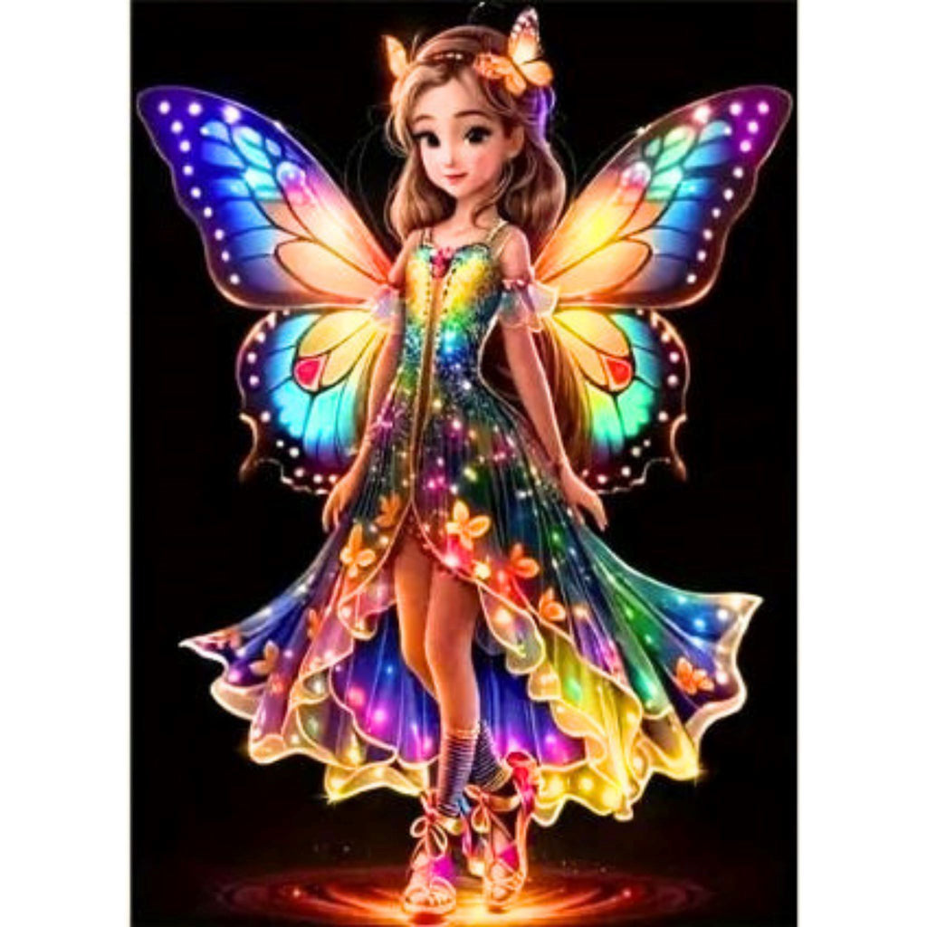 Diamond Painting Fée Papillon Lumineuse Colorée 30x40cm - Art & Trésorts